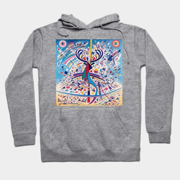 Constructivist Art Hidden Stag Illustration Hoodie by ravel.live